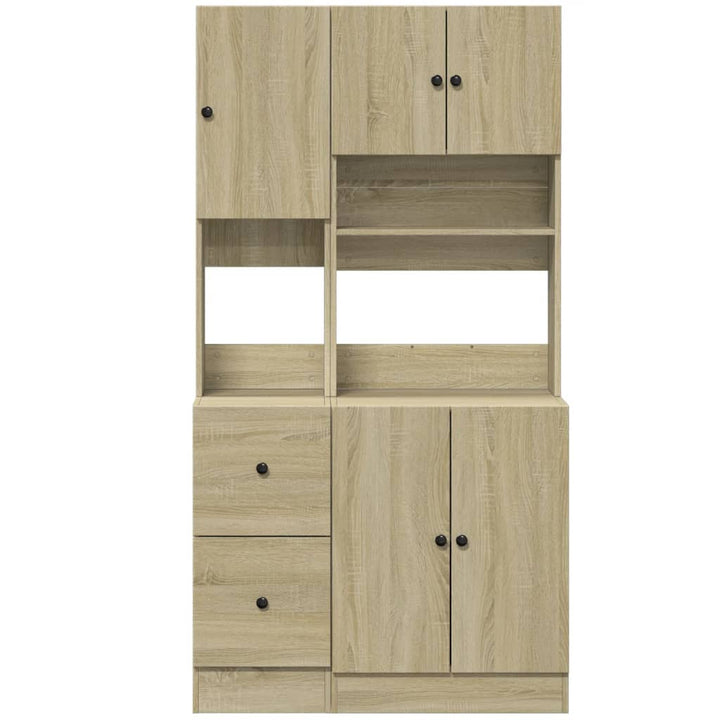 Keukenkast 95x50x180 cm bewerkt hout sonoma eikenkleurig