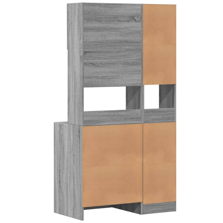 Keukenkast 95x50x180 cm bewerkt hout grijs sonoma eiken