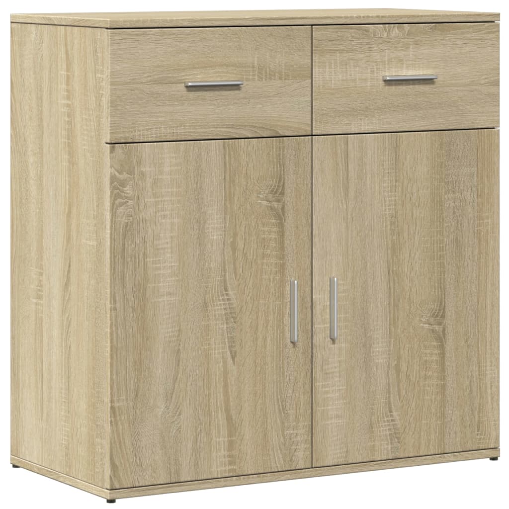 Dressoirs 2 st 79x38x80 cm bewerkt hout sonoma eikenkleurig