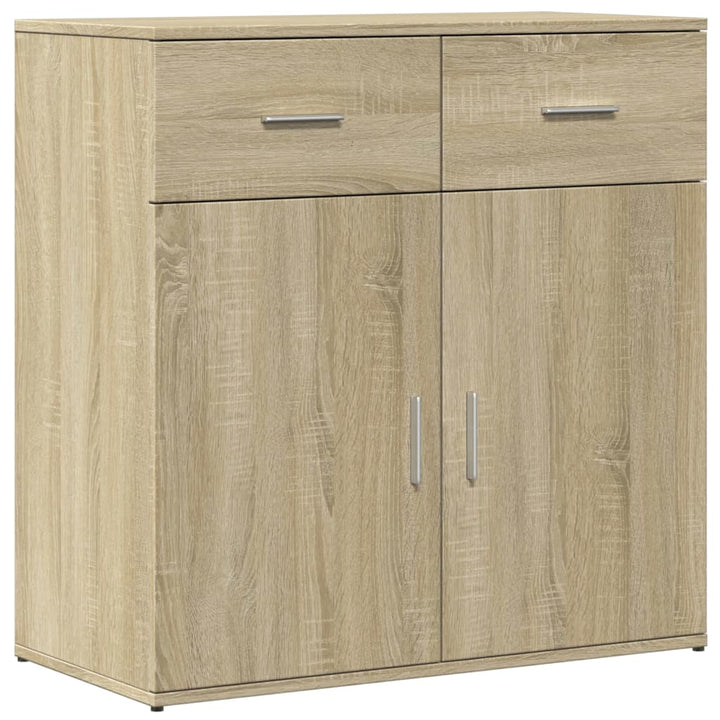 Dressoirs 2 st 79x38x80 cm bewerkt hout sonoma eikenkleurig