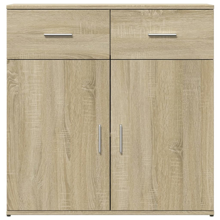 Dressoirs 2 st 79x38x80 cm bewerkt hout sonoma eikenkleurig