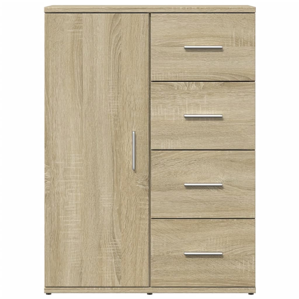 Dressoirs 2 st 59x39x80 cm bewerkt hout sonoma eikenkleurig