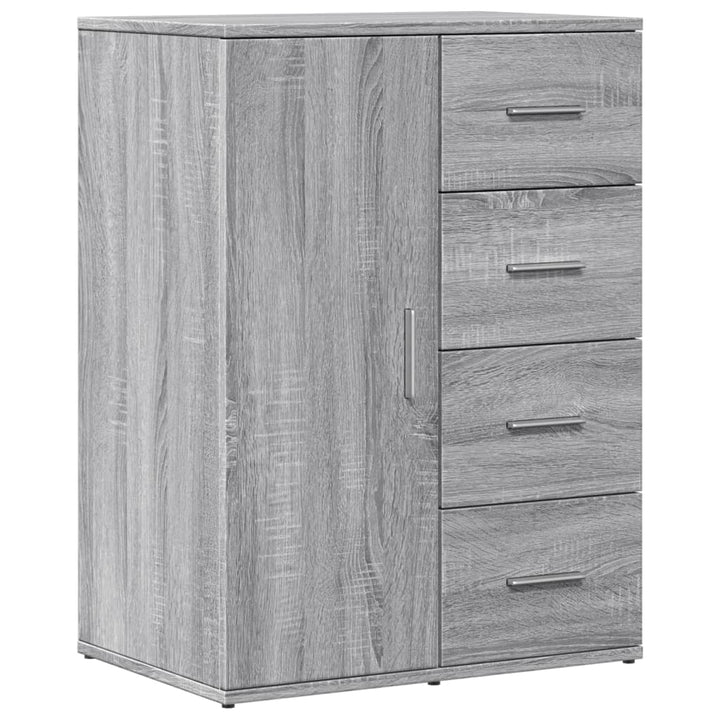 Dressoirs 2 st 59x39x80 cm bewerkt hout grijs sonoma