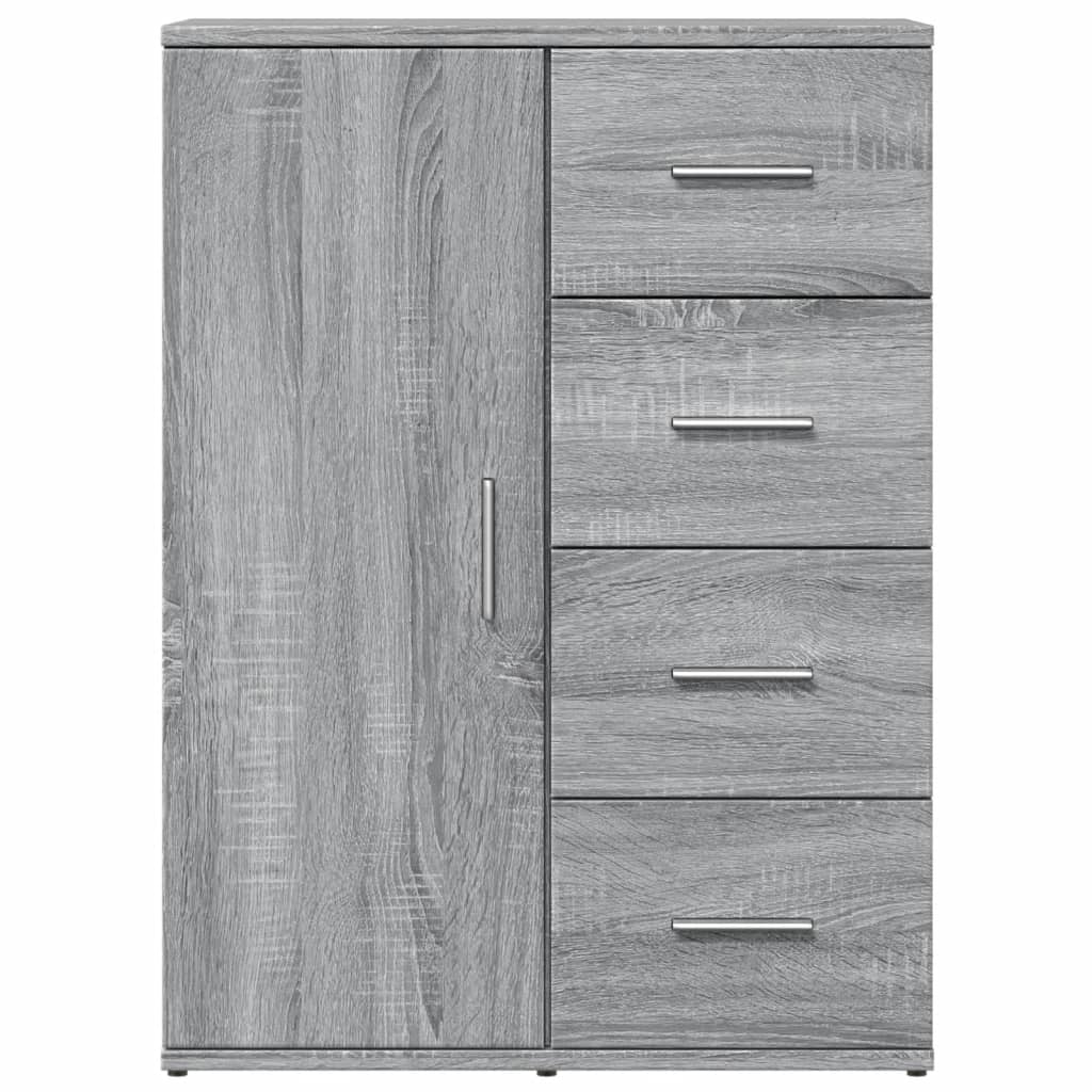 Dressoirs 2 st 59x39x80 cm bewerkt hout grijs sonoma