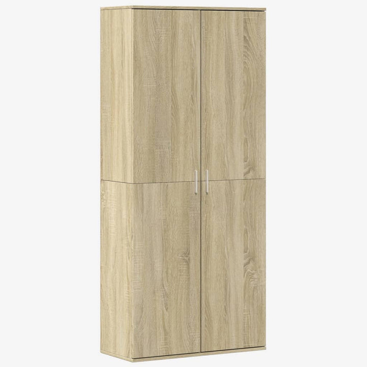 Hoge kast 80x35x180 cm bewerkt hout sonoma eikenkleurig