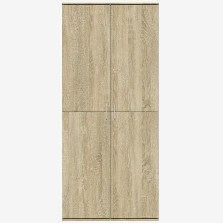 Hoge kast 80x35x180 cm bewerkt hout sonoma eikenkleurig