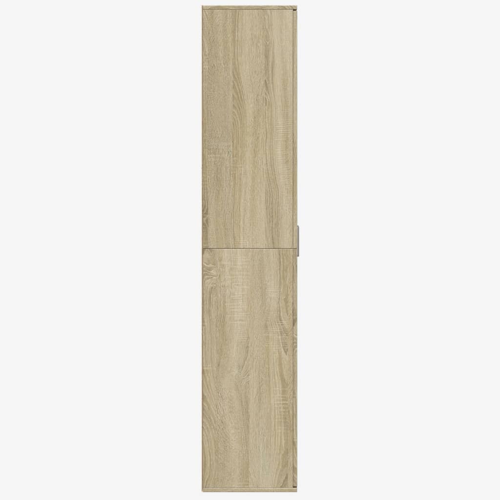 Hoge kast 80x35x180 cm bewerkt hout sonoma eikenkleurig