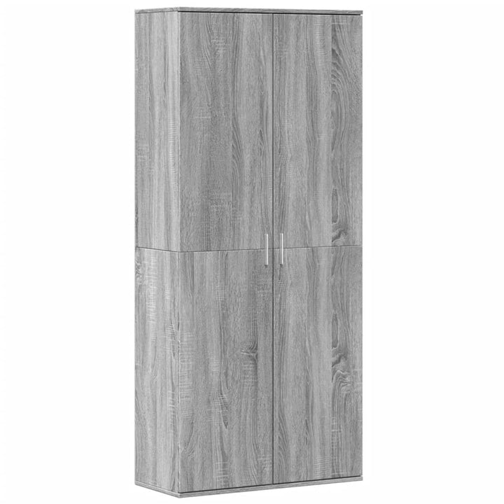 Hoge kast 80x35x180 cm bewerkt hout grijs sonoma eikenkleurig