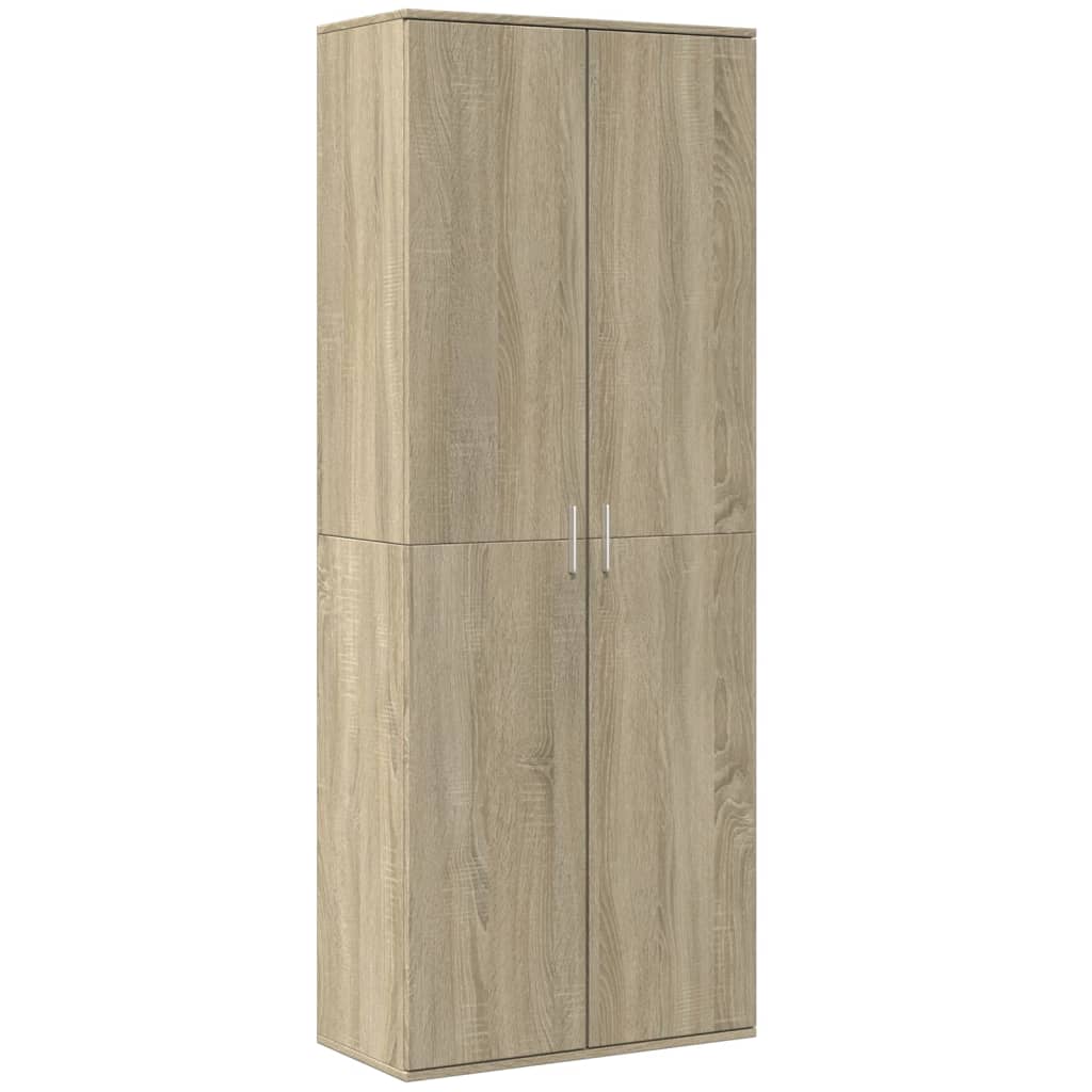 Hoge kast 70x35x180 cm bewerkt hout sonoma eikenkleurig