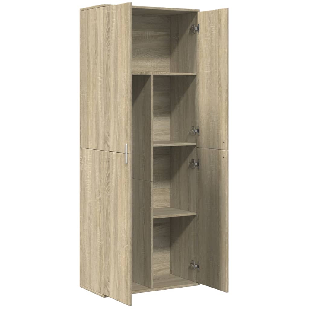 Hoge kast 70x35x180 cm bewerkt hout sonoma eikenkleurig