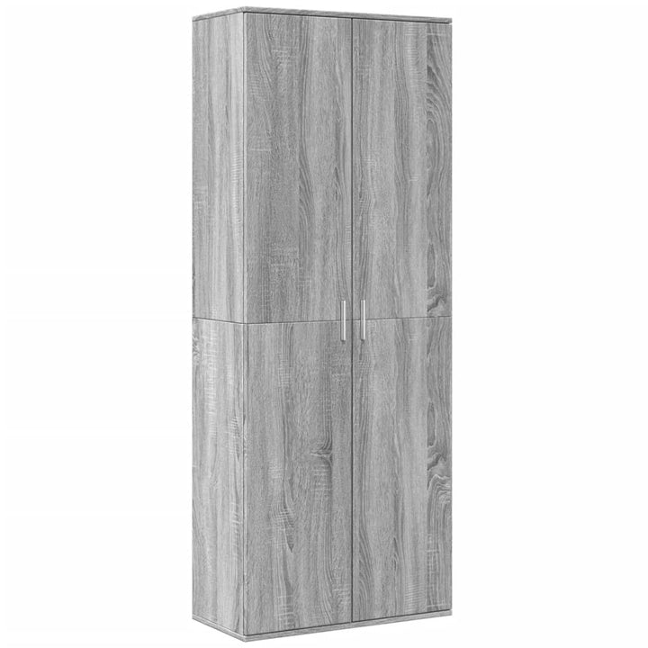 Hoge kast 70x35x180 cm bewerkt hout grijs sonoma eikenkleurig