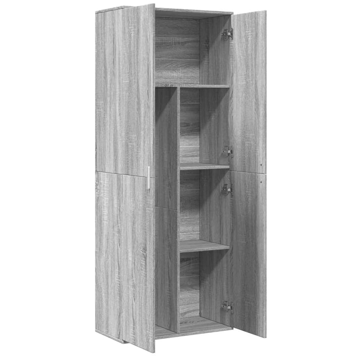 Hoge kast 70x35x180 cm bewerkt hout grijs sonoma eikenkleurig