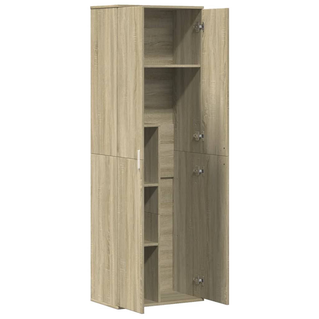 Hoge kast 60x35x180 cm bewerkt hout sonoma eikenkleurig