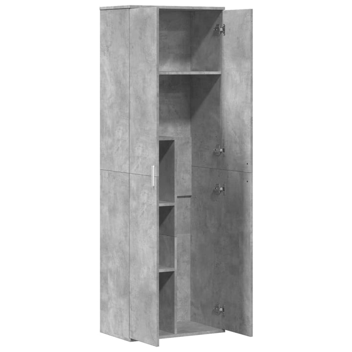 Hoge kast 60x35x180 cm bewerkt hout betongrijs