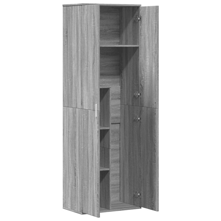 Hoge kast 60x35x180 cm bewerkt hout grijs sonoma eikenkleurig