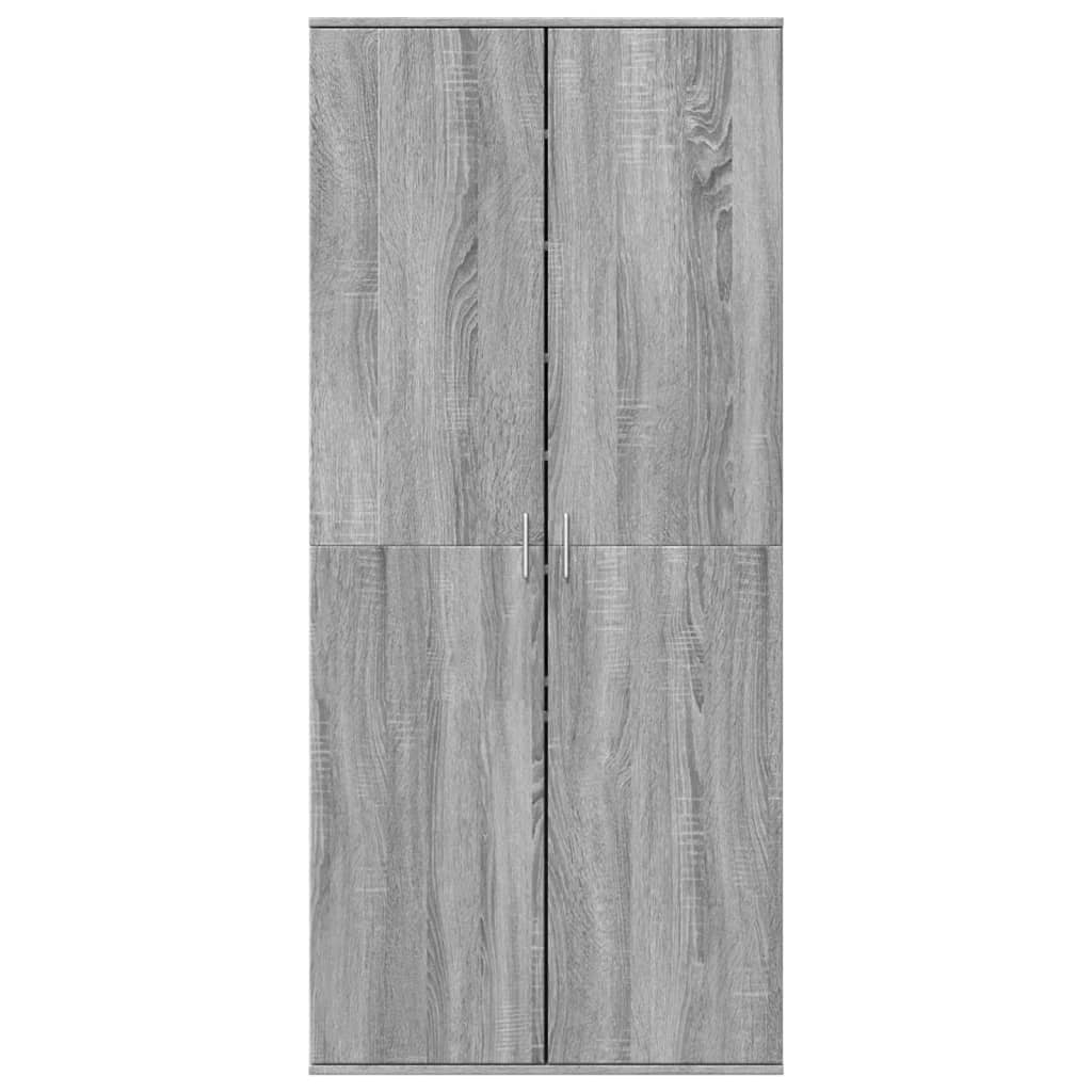 Schoenenkast 80x39x178 cm bewerkt hout grijs sonoma eikenkleur