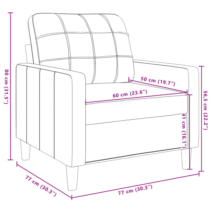 Fauteuil 60 cm fluweel donkergrijs