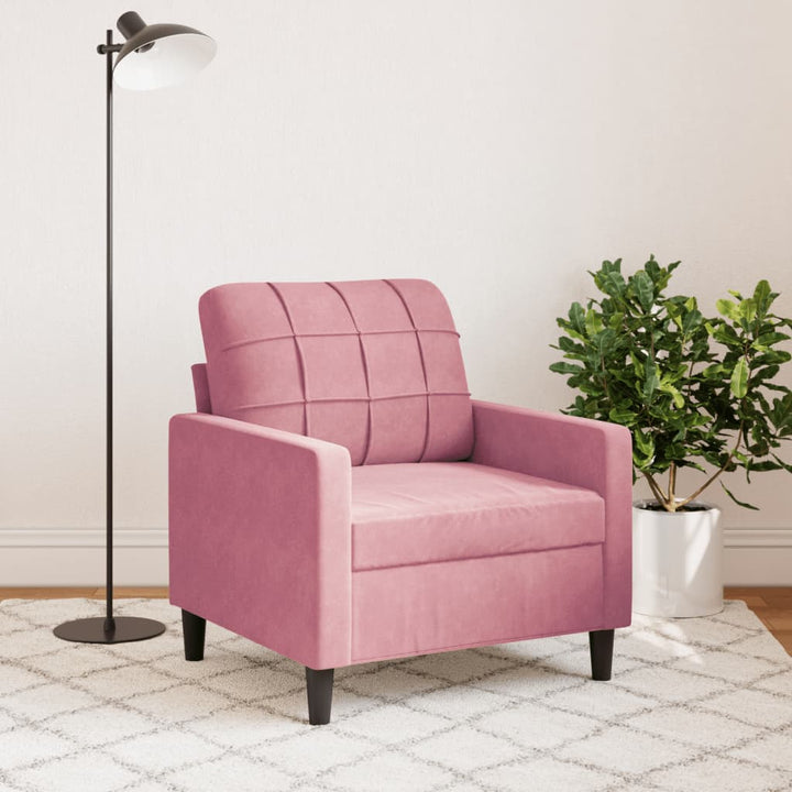 Fauteuil 60 cm fluweel roze