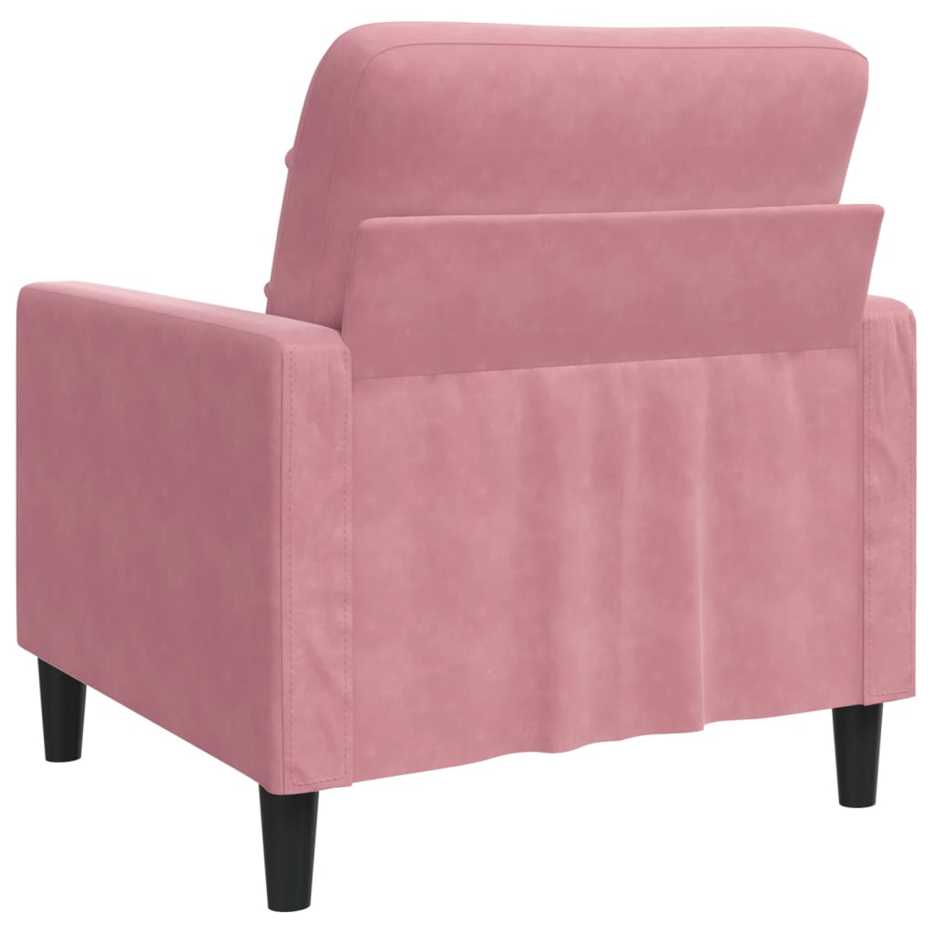 Fauteuil 60 cm fluweel roze