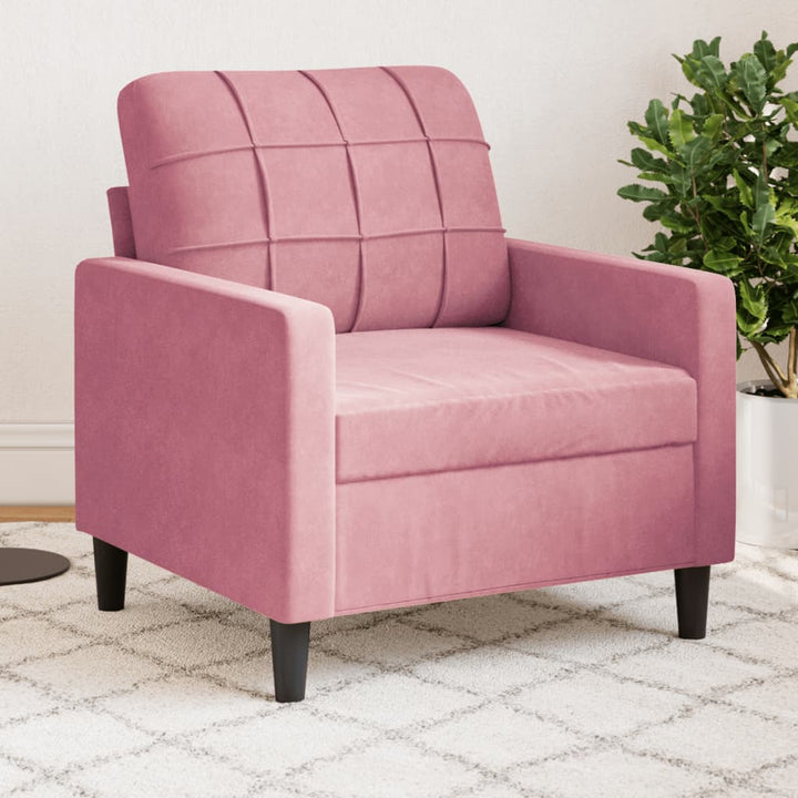 Fauteuil 60 cm fluweel roze