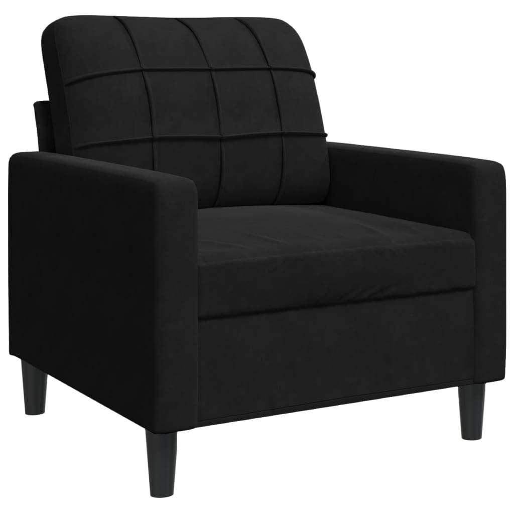 Fauteuil 60 cm fluweel zwart