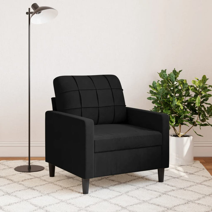 Fauteuil 60 cm fluweel zwart