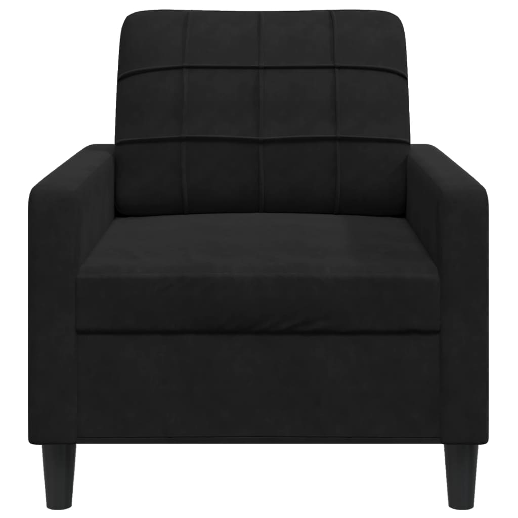 Fauteuil 60 cm fluweel zwart