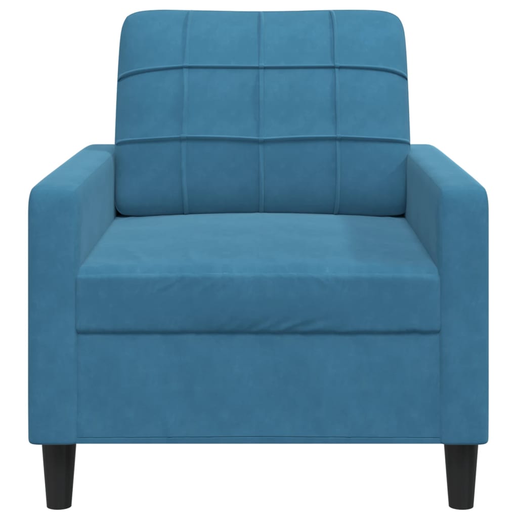 Fauteuil 60 cm fluweel blauw