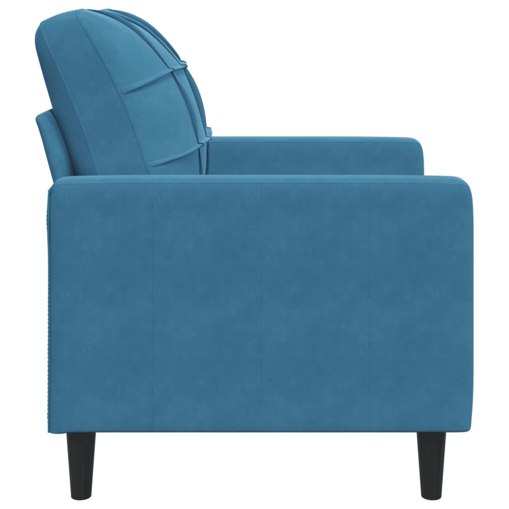 Fauteuil 60 cm fluweel blauw