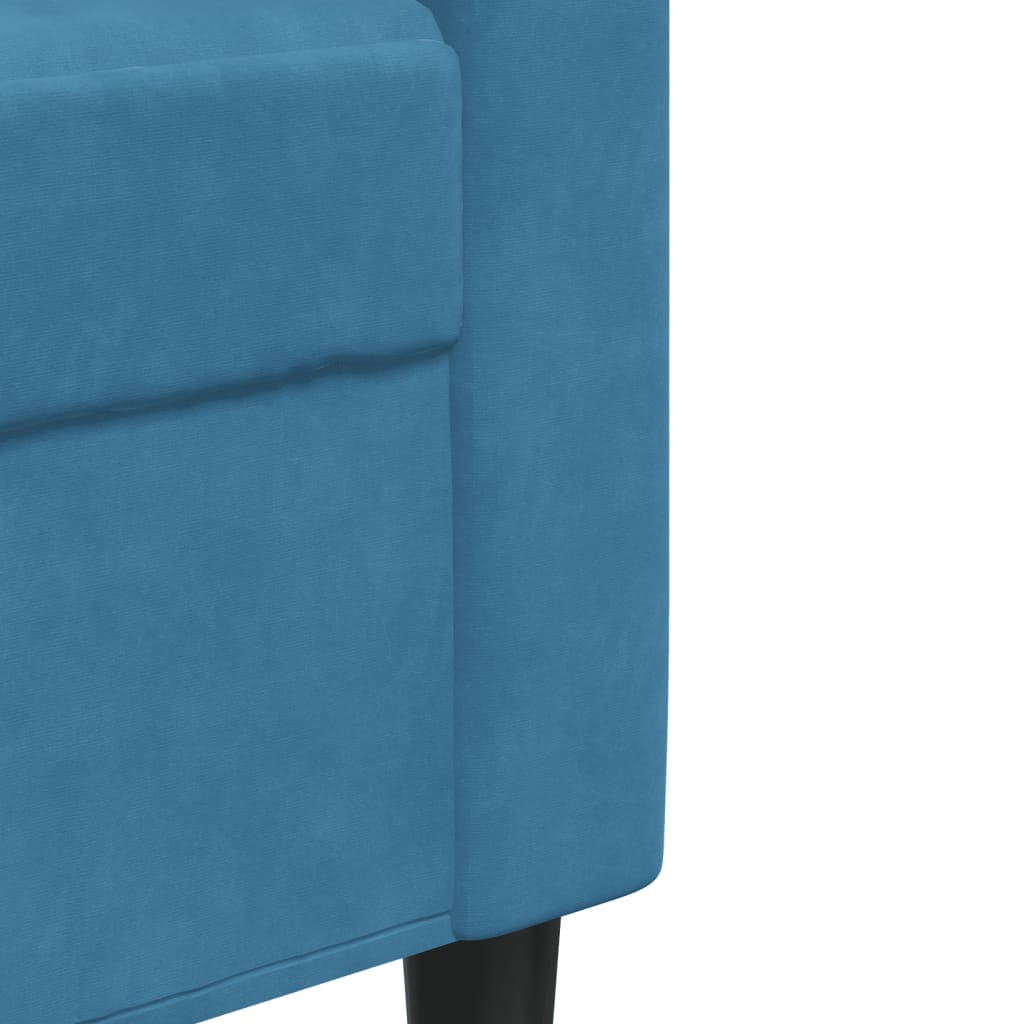 Fauteuil 60 cm fluweel blauw