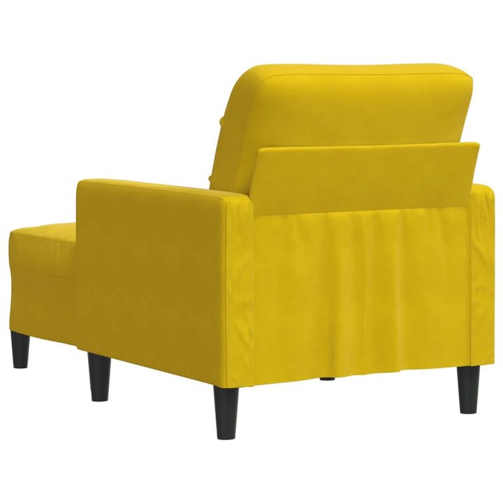 Fauteuil met voetenbank 60 cm fluweel geel