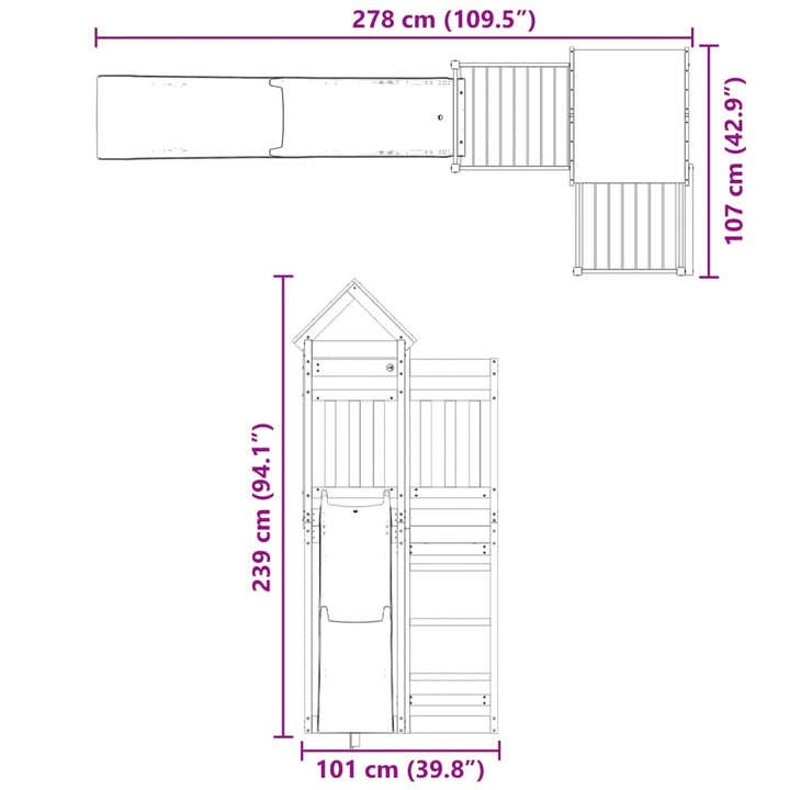 Speelhuis massief grenenhout