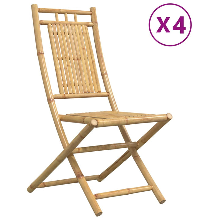 Tuinstoelen 4 st inklapbaar 46x66x99 bamboe