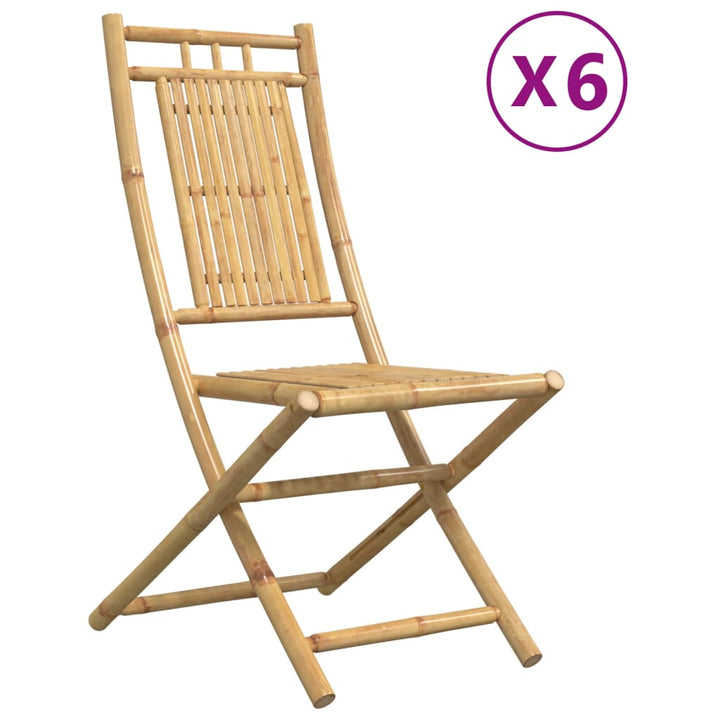 Tuinstoelen 6 st inklapbaar 46x66x99 bamboe