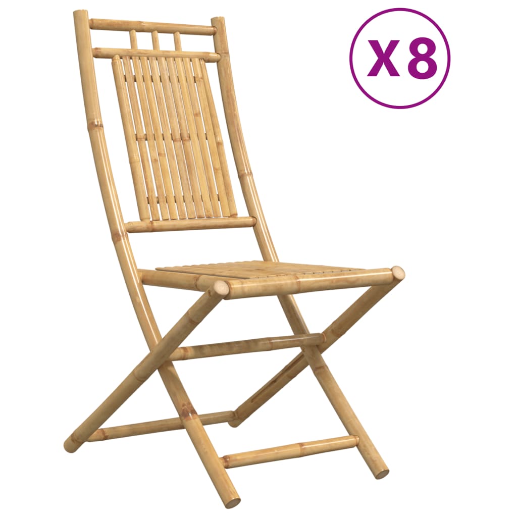 Tuinstoelen 8 st inklapbaar 46x66x99 bamboe