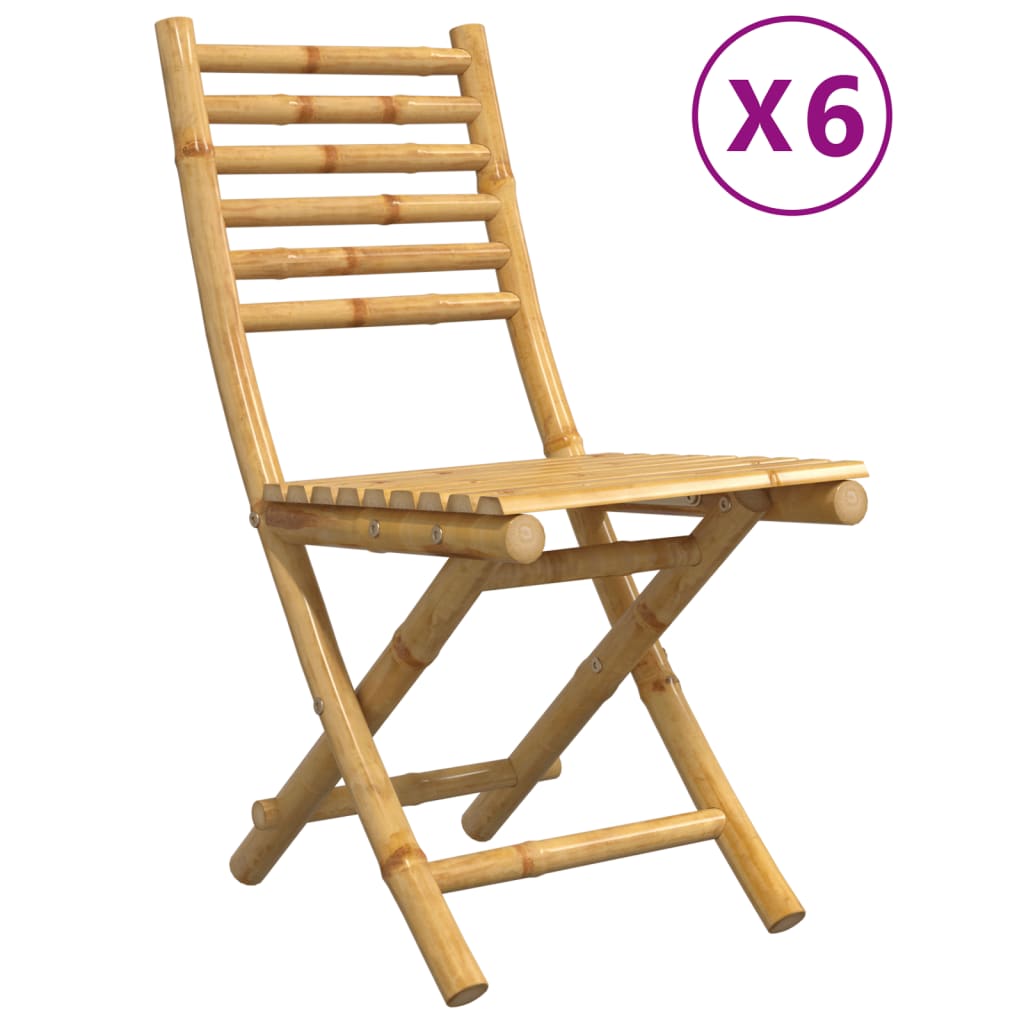 Tuinstoelen 6 st inklapbaar 43x54x88 bamboe