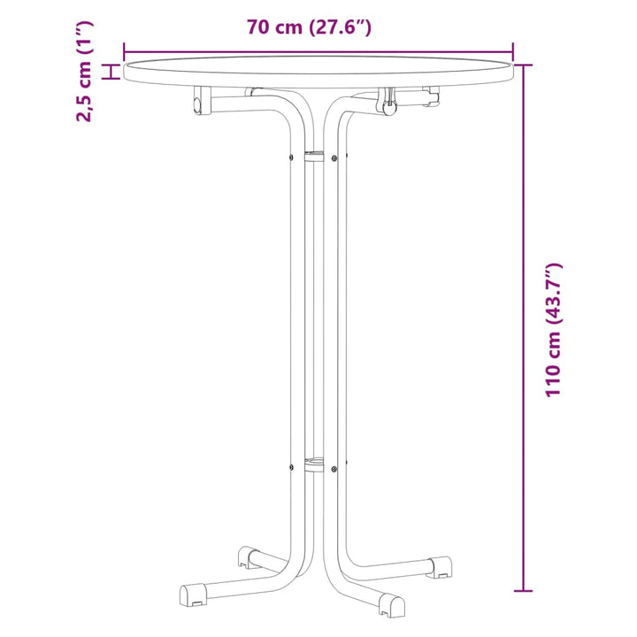 Eettafel ø˜ 70x110 cm bewerkt hout en staal zwart