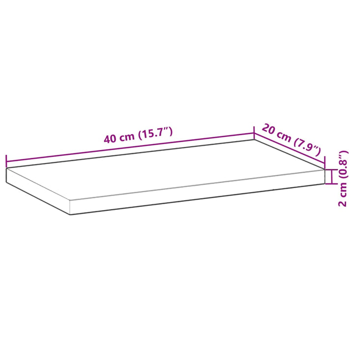 Wandschappen 3 st zwevend 40x20x2 cm onbehandeld acaciahout