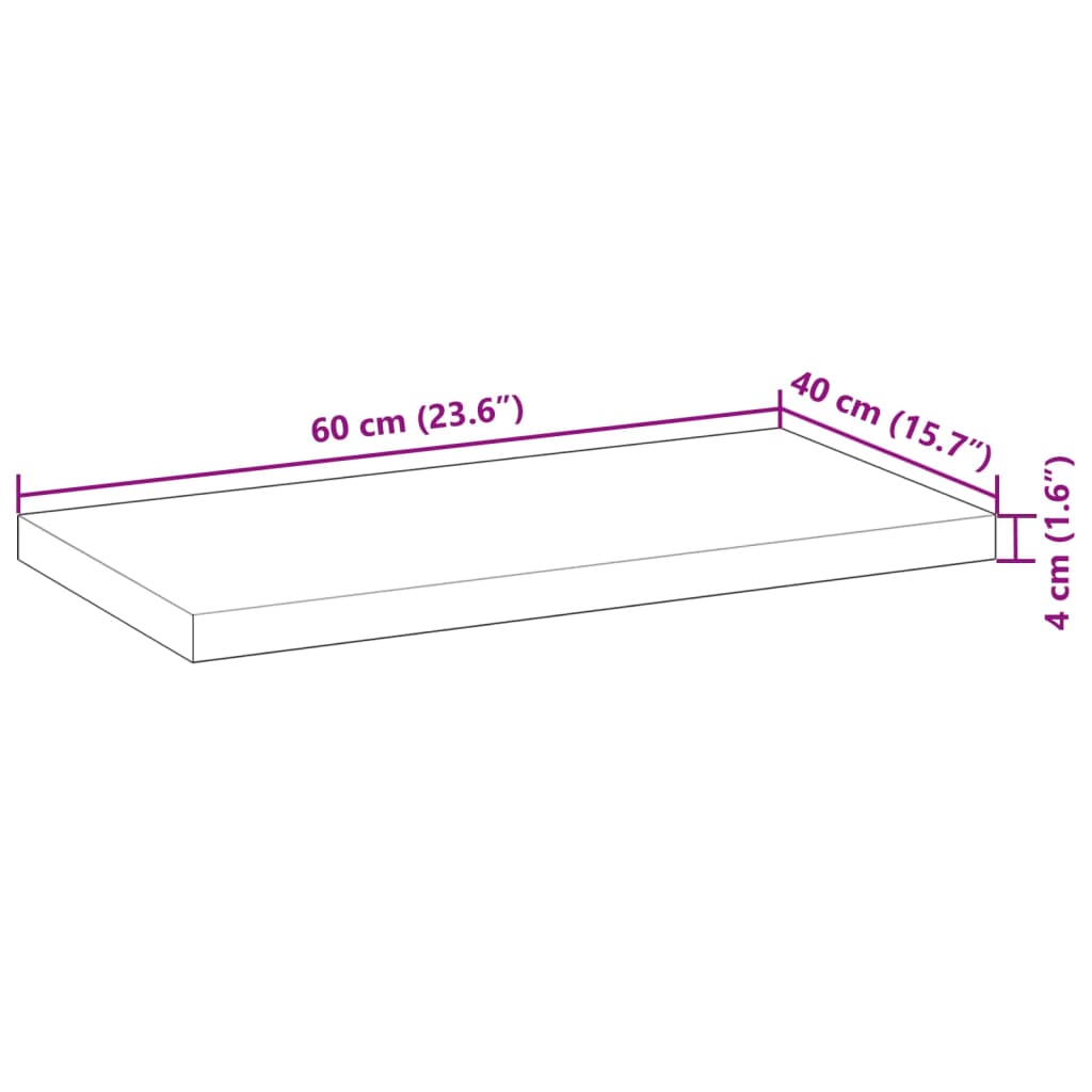 Wandschap zwevend 60x40x4 cm onbehandeld massief acaciahout