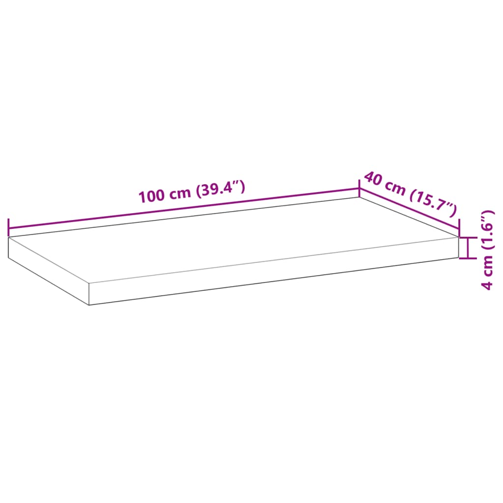 Wandschap zwevend 100x40x4 cm onbehandeld massief acaciahout