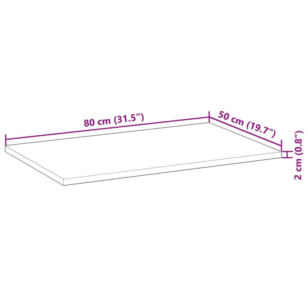 Bureaublad met olieafwerking 80x50x2 cm massief acaciahout