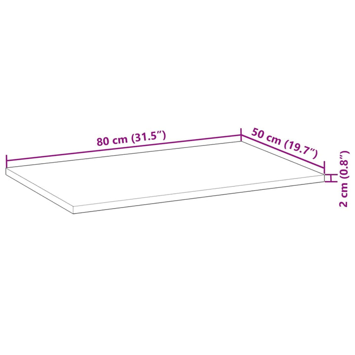 Bureaublad met olieafwerking 80x50x2 cm massief acaciahout