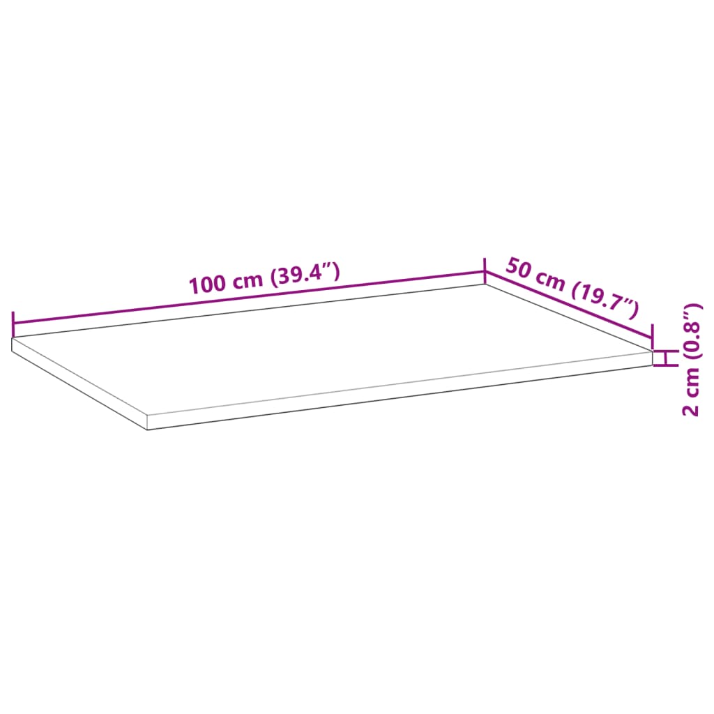 Bureaublad met olieafwerking 100x50x2 cm massief acaciahout