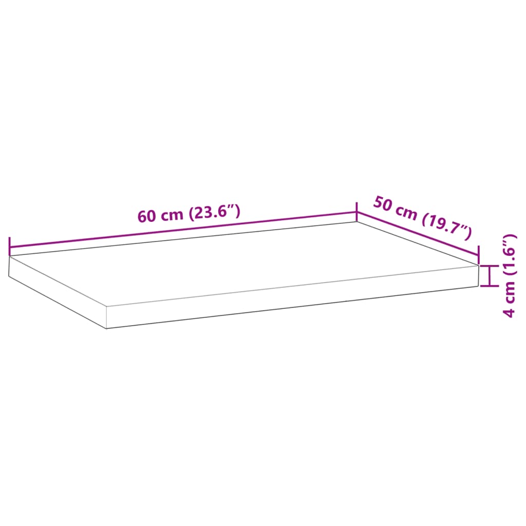 Bureaublad met olieafwerking 60x50x4 cm massief acaciahout