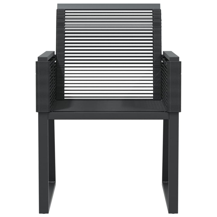 Tuinstoelen 4 st poly rattan zwart