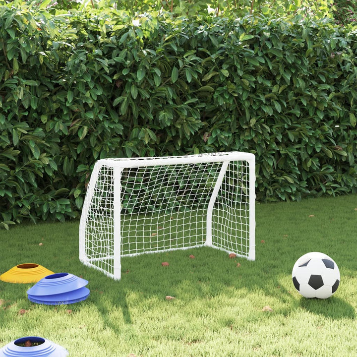 Kindervoetbaldoelen 2 st met bal 64x35x48 cm metaal wit