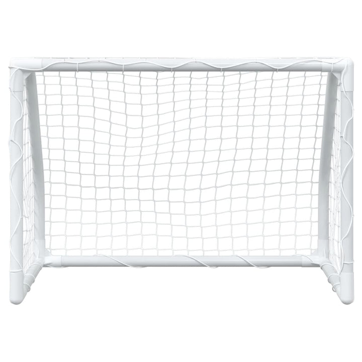 Kindervoetbaldoelen 2 st met bal 64x35x48 cm metaal wit