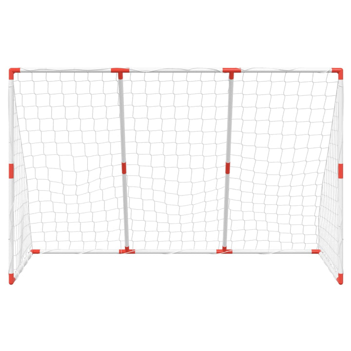 Kindervoetbaldoel met ballen 2-in-1 184x64x124 cm wit