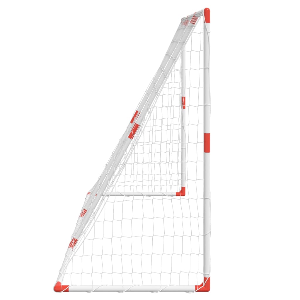 Kindervoetbaldoel met ballen 2-in-1 184x64x124 cm wit