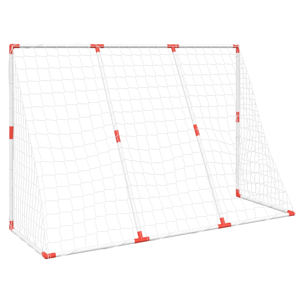 Kindervoetbaldoel met ballen 2-in-1 184x64x124 cm wit